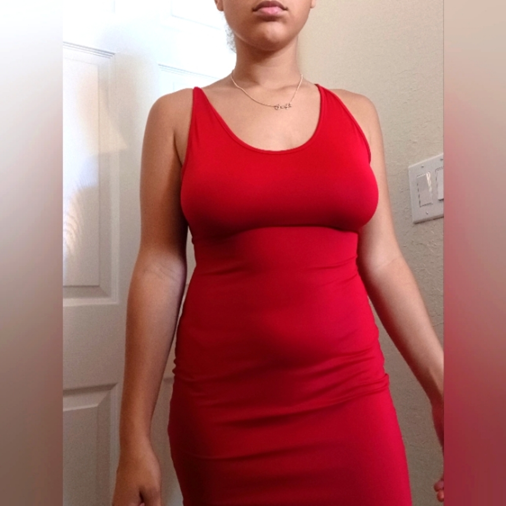 Red maxi dress